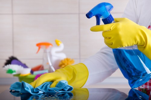 Professional cleaners beginning work in an NW6 property