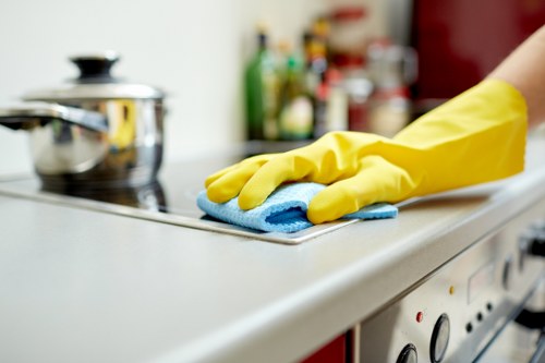 Kitchen oven being cleaned professionally in NW6