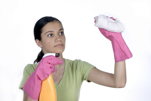 Cleaning staff reviewing hygiene and chemical safety measures